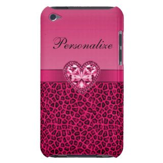 Hot Pink Leopard Print & Bling Heart iPod Touch Covers