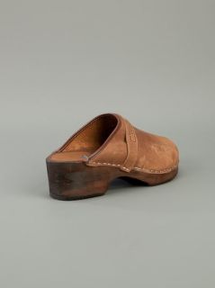 Moheda Toffeln Leather And Wood Clog