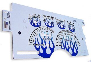 Nu Image BL103 White Gauge Face with Blue and White Flames for Chevy and GMC Automotive