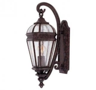 Savoy House 5 105 8 Outdoor Sconce with Clear Seeded Shades, Brown Tortoise Shell with Silver Finish   Wall Porch Lights  