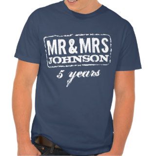 Personalizable anniversary shirts for Mr and Mrs