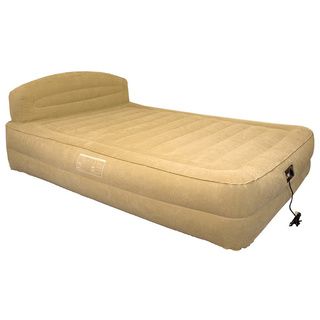 Airtek Queen size Raised Air Bed with Headboard and Built in Pump with Bonus Fitted Sheet Air Beds