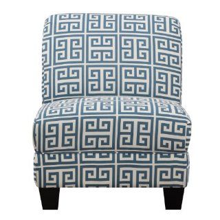 Handy Living BF340C PAT55 102 Andee Greek Key Chair, Caribbean Blue   Living Room Chairs