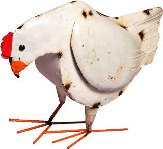 Lucca Decor ZOO102 Recycled Tin Hillary Hen Yard Art (Discontinued by Manufacturer)  Prints  Patio, Lawn & Garden