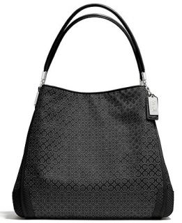 COACH MADISON SMALL PHOEBE SHOULDER BAG IN OP ART PEARLESCENT FABRIC   Handbags & Accessories