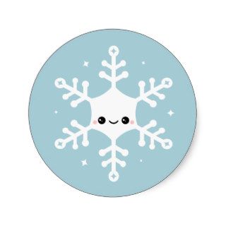 Cute Snowflake Round Stickers