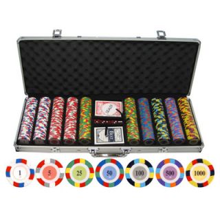 JP Commerce 500 Piece Classic Clay Poker Chips Set