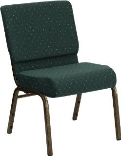Flash Furniture FD CH0221 4 GV S0808 GG Hercules Series 21 Inch Extra Wide Hunter Green Dot Patterned Stacking Church Chair/Gold Vein Frame   Stacking Office Chairs