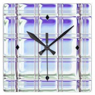 Glass Block Digital Art on Sleek Acrylic Clock