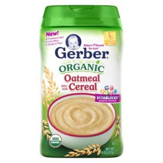 Gerber Organic Baby Food   Oatmeal Cereal 8 oz