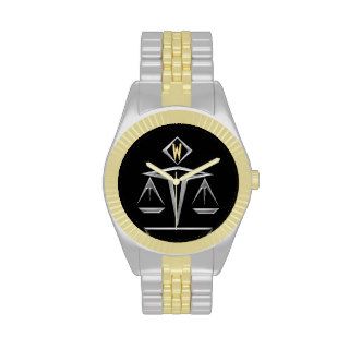 Scales of Justice   Monogrammed (v3) Watch