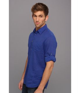 John Varvatos Star U.S.A. Floral Roll Sleeve Shirt W387Q1B Blue Topaz