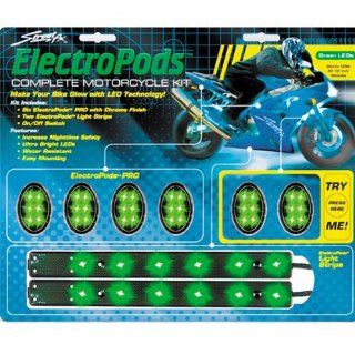 Street FX 1042465 ElectroPods Green/Black Motorcycle Oval Pod Lighting Kit Automotive