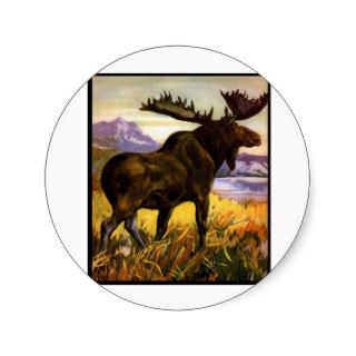 Moose Shirts and Gifts 63 Round Stickers