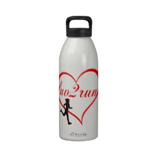 Running Sport Runner luv2run Love To Run Water Bottle
