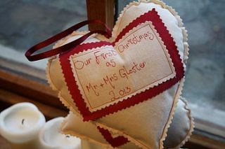 mr and mrs first christmas heart by glosters