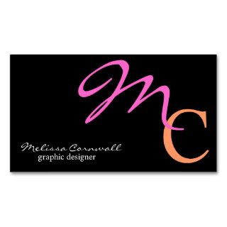 Two colors monogram business card templates