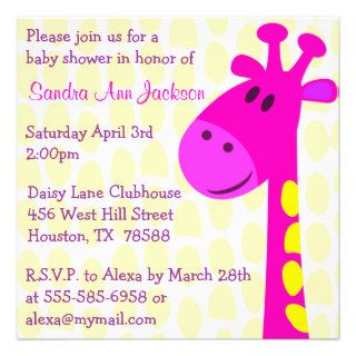 Giraffe Spots Baby Shower Invitation