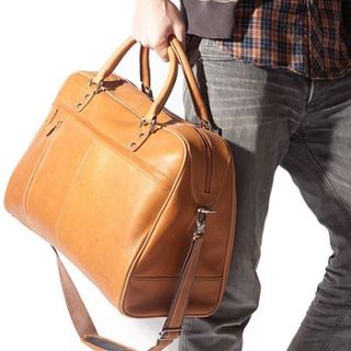overnighter leather holdall travel bag by adventure avenue