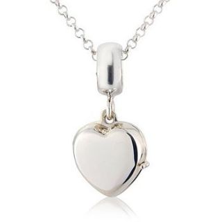 engraved heart locket charm necklace by lovethelinks