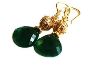 emerald topaz mother of pearl earrings by prisha jewels