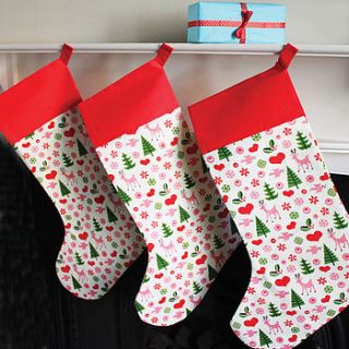 scandinavian forest christmas stockings by birdyhome