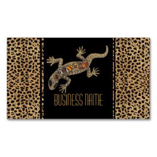 Business Card Black Animal Lizard Jewel