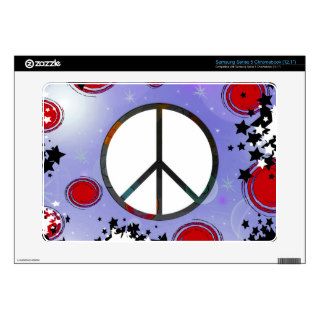 Cute Christmas Stars & Peace Sign Abstract Art Samsung Chromebook Skin