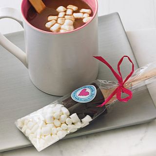 two hot chocolate dippers with marshmallows by the chocolate deli