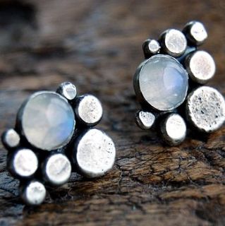 pebble gemstone sterling silver stud earrings by alison moore silver designs
