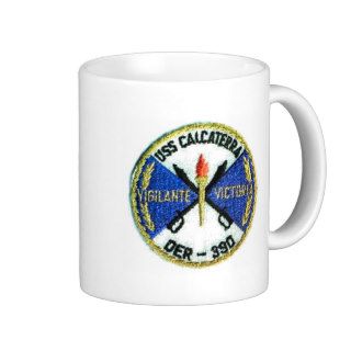 USS CALCATERRA (DER 390) COFFEE MUGS
