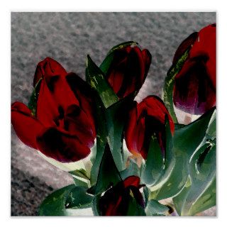 Red Glass Tulips poster