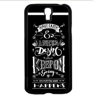 Have Faith & A Burning Desire To Just Keep On Going Inspirational Quote Black White Design Samsung Galaxy S4 Hard Back Case Phone Cover Cell Phones & Accessories