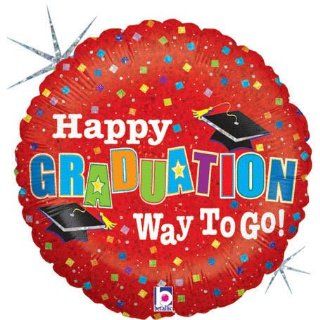 "Happy Graduation Way to Go" Red Dots 18" Balloon Mylar Toys & Games