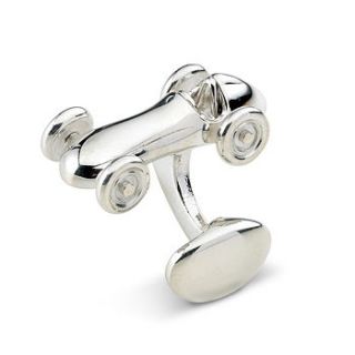 solid silver classic racing car cufflinks by me and my car