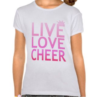 Live Love Cheer, Pink Ombre Tshirts