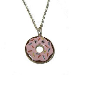 iced donut charm necklace by hannah makes things