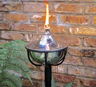 steel bowl oil burning garden torch by london garden trading