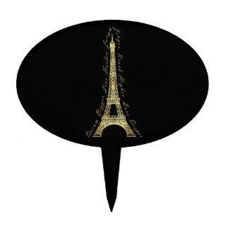 Paris Eiffel Tower Dream Bigger Inspirational Cake Toppers