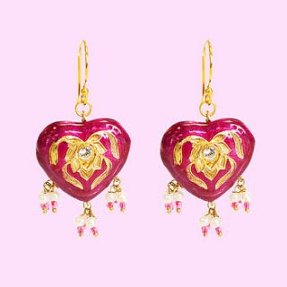 eva heart hand painted earrings by bloom boutique
