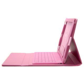 YIKING Booklet Synthetic Leather Case Cover (Pink) with Stand Mount + Wireless Bluetooth Keyboard for 2nd Generation Ipad 2/Ipad 3/ipad 4 and ipad mini  Apple iPad Computers & Accessories