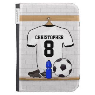 Personalized White  Black Football Soccer Jersey Case For Kindle