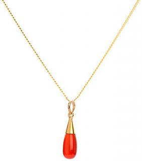 carnelian 18 ct gold vermeil pendant necklace by elizabeth raine