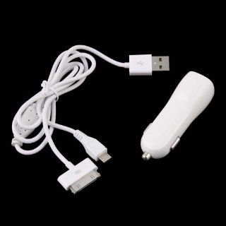 Ebest   White USB Car Charger Cable For iPhone 4 4S, iPod, New iPad, iPad 2, Blackberry HTC Mot Cell Phones & Accessories
