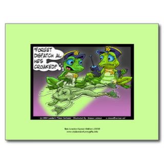 Frog Homicide Police Cartoon On Funny Postcards Post Card