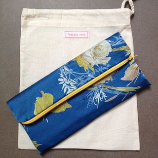 vintage scarf blue clutch bag by teacosy home