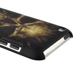 Black/ Skull Rubber Coated Case for Apple iPod Touch Generation 4 BasAcc Cases