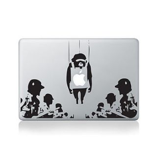 banksy monkey surrounded decal for macbook by vinyl revolution