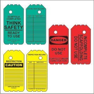 Scaffold Tag Kit  6" Disposable Tags  10 Red Tags, 10 Green Tags, 10 Yellow Tags   Scaffolding Equipment  