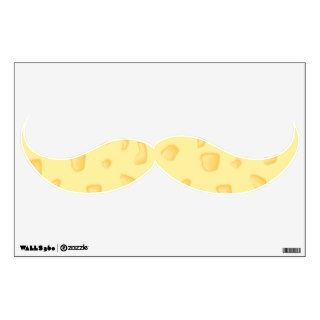 swiss cheese cheesey pattern mustache room graphic